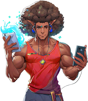 Muscled Up Fantasy Elf with Afro